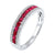 3-Row Ruby And Diamond  Channel Band 14K White Gold