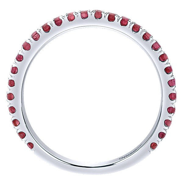 RINGS - 14K White Gold Ruby Stackable Birthstone Ring