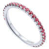 RINGS - 14K White Gold Ruby Stackable Birthstone Ring