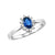 Gold Sapphire With Diamond Oval Halo Ring 14k White Gold