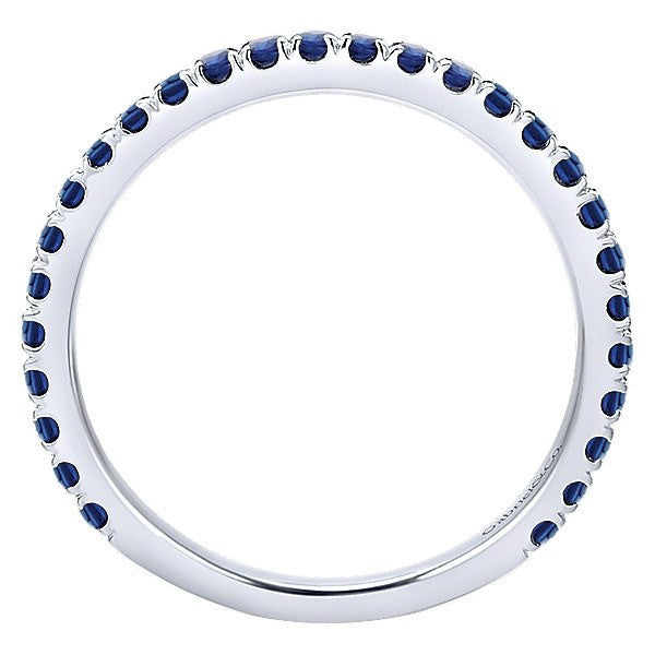 RINGS - 14K White Gold Sapphire Stackable Birthstone Ring