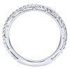RINGS - 14K White Gold Stackable Ring With Roped Design