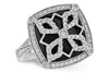 Filigree Onyx Diamond Ring 14K White Gold | Mullen Jewelers