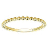 RINGS - 14K Yellow Gold Beaded Ball Design Stackable Band