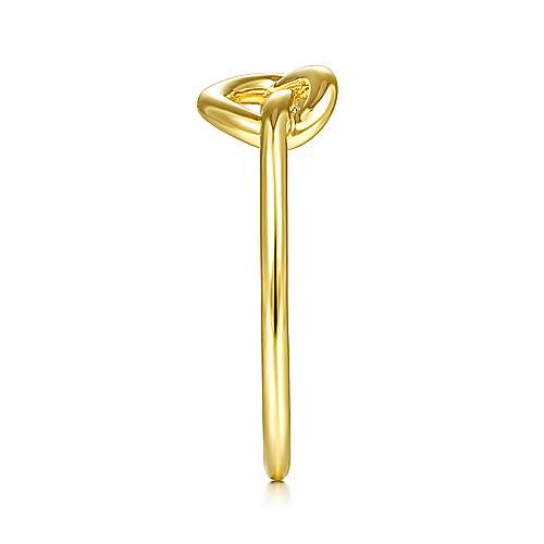 RINGS - 14K Yellow Gold Twisted Heart Pretzel Ring
