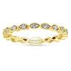 RINGS - 14K Yellow Gold Vintage Marquise Station Diamond Stackable Ring