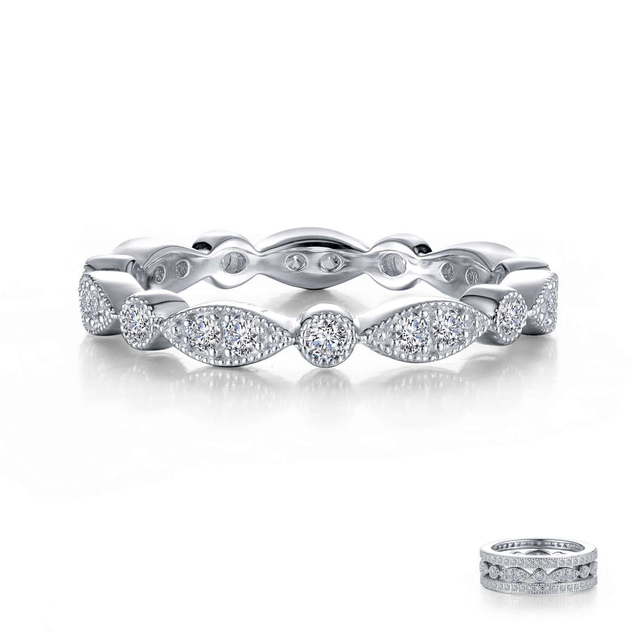 RINGS - Lafonn Sterling Silver Stackable Wave Eternity Band