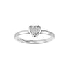 RINGS - Sterling Silver .06cttw Diamond Cluster Heart Shaped Fashion Ring