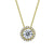 Lafonn Round Halo Yellow Gold Bonded Necklace With Simulated Diamonds