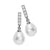 Sterling Silver Freshwater Pearl and Crystal Drop Earrings