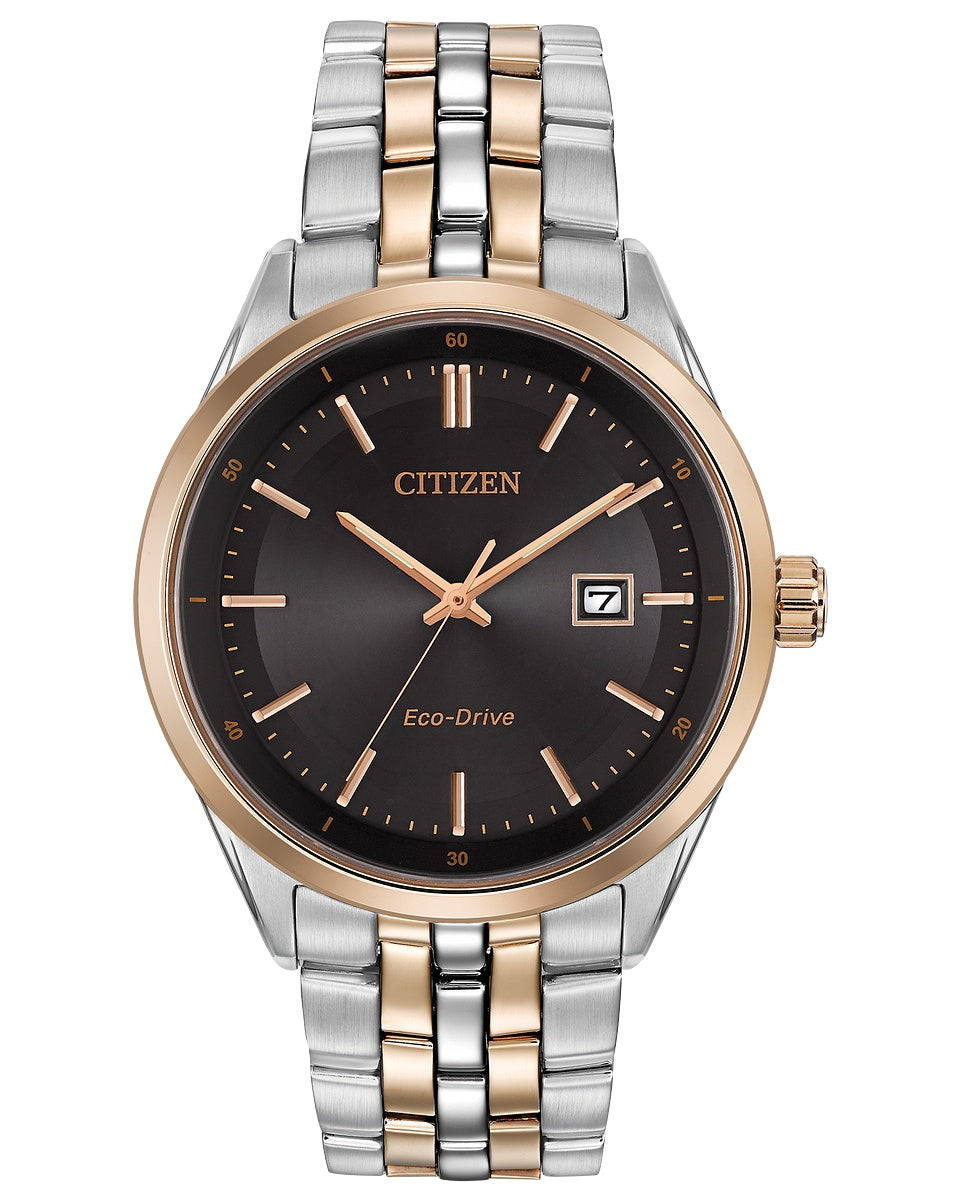 Citizen Eco-Drive Men's Corso Rose Gold Two-Tone Watch (Roman Numerals