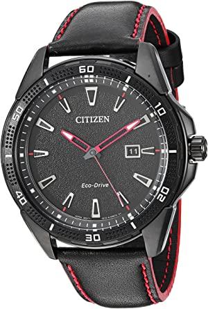 Citizen Eco-Drive Men's Watch with Red Accent Strap