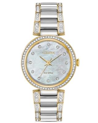 Citizen Eco-Drive Ladies Silhouette Crystal Stainless Steel Watch with