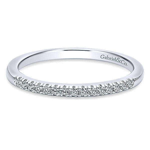 French Pave Diamond Band 1/10 Cttw 14K White Gold 206B