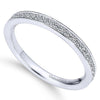 WEDDING - 14K White Gold 1/4cttw Bead Set Diamond Wedding Band With Polished Edges
