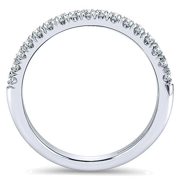 WEDDING - 14K White Gold 1/4cttw French Pave Set Diamond Wedding Band