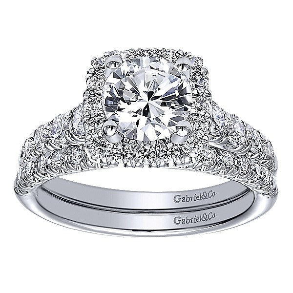 WEDDING - 14K White Gold 1/4cttw French Pave Set Diamond Wedding Band