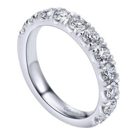 WEDDING - 14K White Gold 1.50cttw French Pave Diamond Band