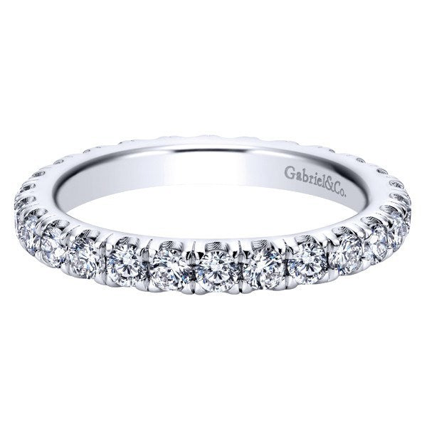 WEDDING - 14K White Gold 1.50cttw French Pave Set Eternity Diamond Band