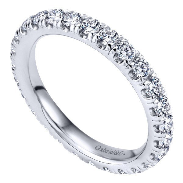 WEDDING - 14K White Gold 1.50cttw French Pave Set Eternity Diamond Band