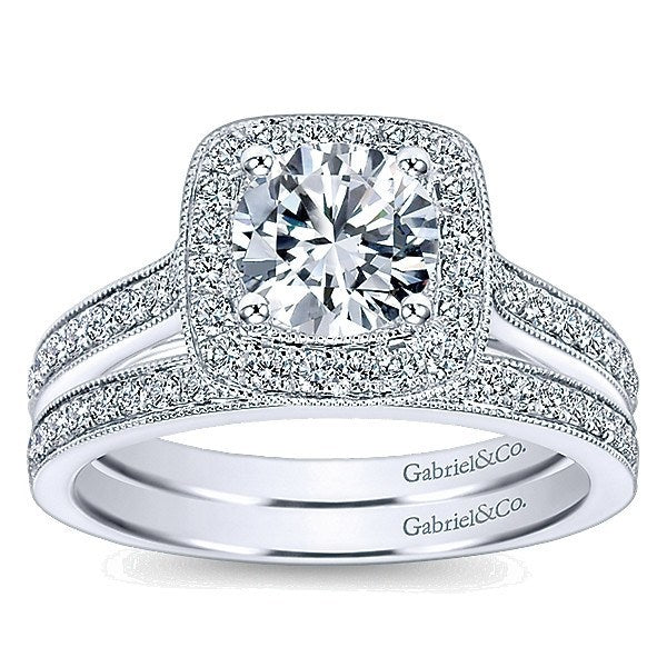 WEDDING - 14K White Gold 1/5cttw Bead Set Diamond Wedding Band
