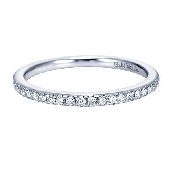 WEDDING - 14K White Gold 1/5cttw Pave Diamond Wedding Band