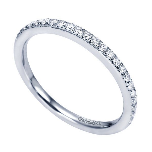WEDDING - 14K White Gold 1/5cttw Pave Diamond Wedding Band