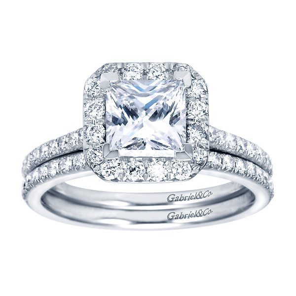 WEDDING - 14K White Gold 1/5cttw Pave Diamond Wedding Band