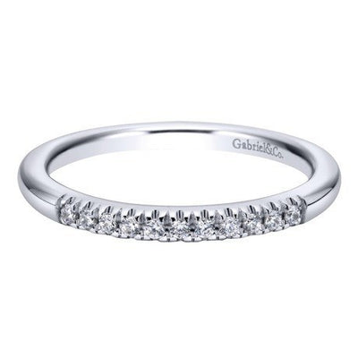 WEDDING - 14K White Gold .10cttw French Pave Diamond Band