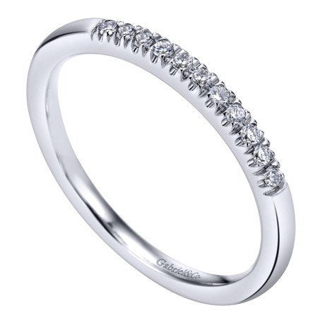 WEDDING - 14K White Gold .10cttw French Pave Diamond Band