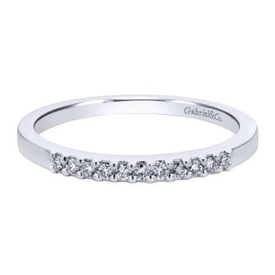 WEDDING - 14K White Gold .10cttw Pave Diamond Band