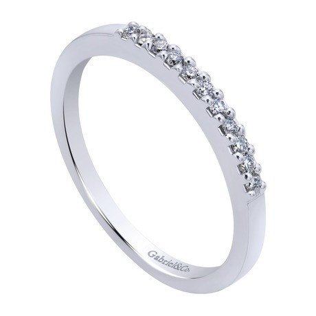WEDDING - 14K White Gold .10cttw Pave Diamond Band