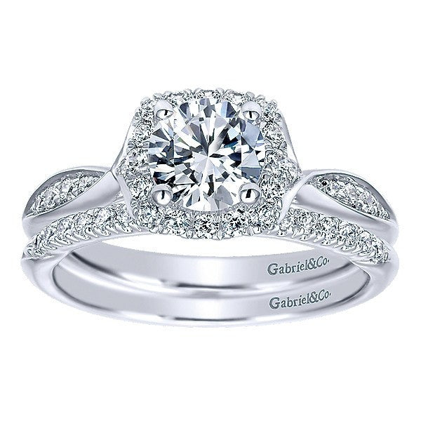 WEDDING - 14k White Gold .13cttw Split Prong Diamond Wedding Band