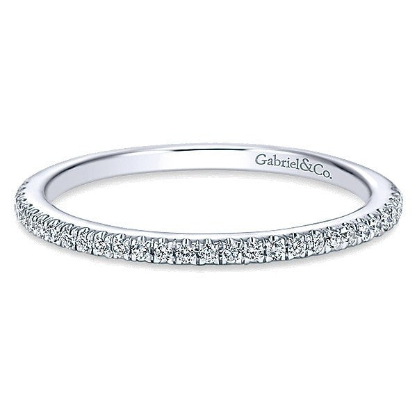 WEDDING - 14k White Gold .15cttw Prong Set Round Diamond Wedding Band