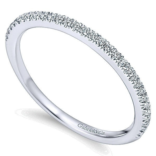 WEDDING - 14k White Gold .15cttw Prong Set Round Diamond Wedding Band
