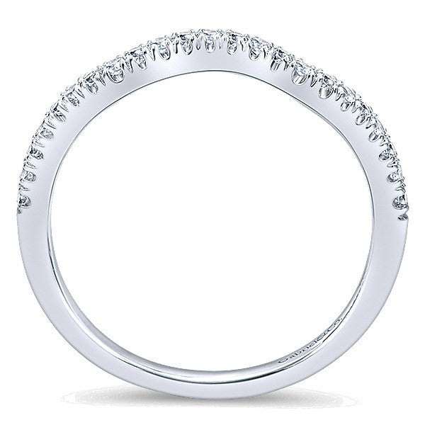 WEDDING - 14K White Gold .16cttw Prong Set Double Contoured Diamond Wedding Band
