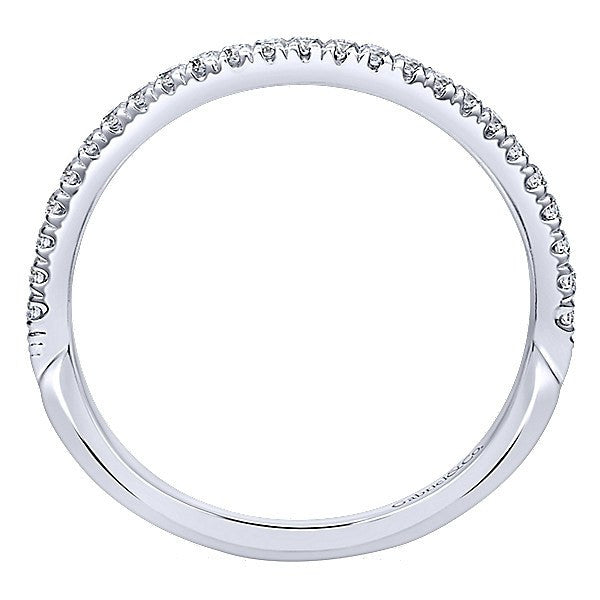 WEDDING - 14k White Gold .18cttw Prong Set Contoured Diamond Wedding Band