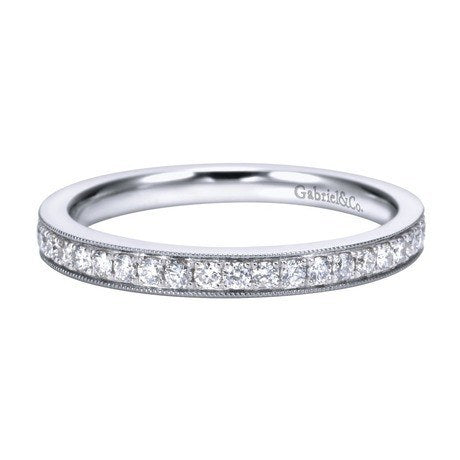 WEDDING - 14K White Gold .25cttw Bead Set Diamond Band