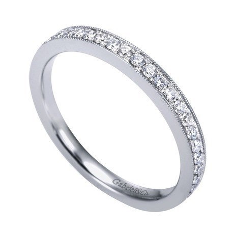 WEDDING - 14K White Gold .25cttw Bead Set Diamond Band