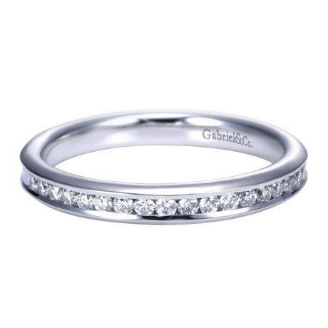 WEDDING - 14K White Gold .25cttw Channel Set Diamond Band
