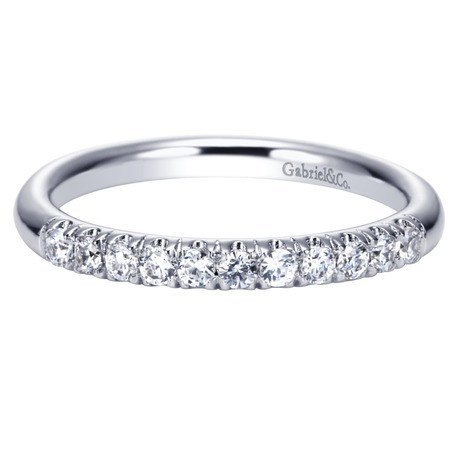 WEDDING - 14K White Gold .25cttw French Pave Diamond Band