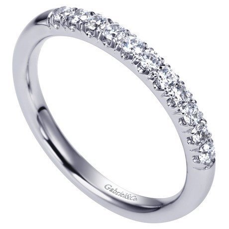 WEDDING - 14K White Gold .25cttw French Pave Diamond Band