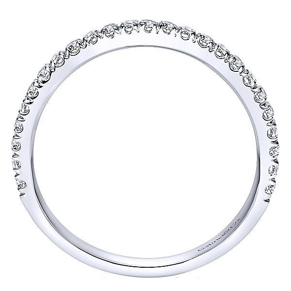 WEDDING - 14k White Gold .31cttw Split Prong Contoured Diamond Wedding Band
