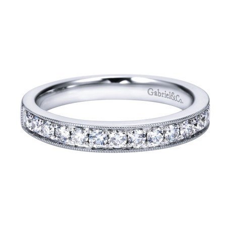 WEDDING - 14K White Gold .50cttw Bead Set Diamond Band
