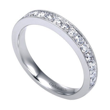WEDDING - 14K White Gold .50cttw Bead Set Diamond Band