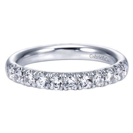 WEDDING - 14K White Gold .50cttw French Pave Diamond Band