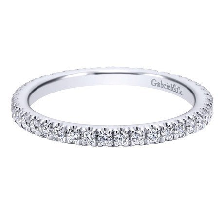 WEDDING - 14K White Gold .50cttw French Pave Set Eternity Diamond Band
