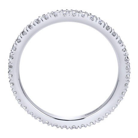 WEDDING - 14K White Gold .50cttw French Pave Set Eternity Diamond Band