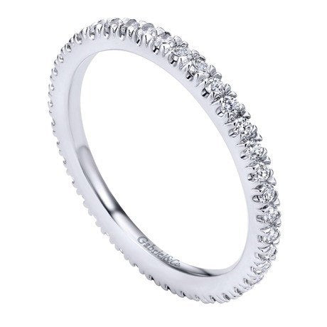 WEDDING - 14K White Gold .50cttw French Pave Set Eternity Diamond Band