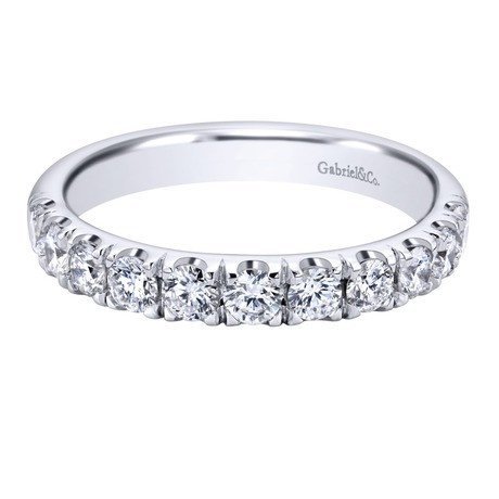 WEDDING - 14K White Gold .75cttw French Pave Diamond Band